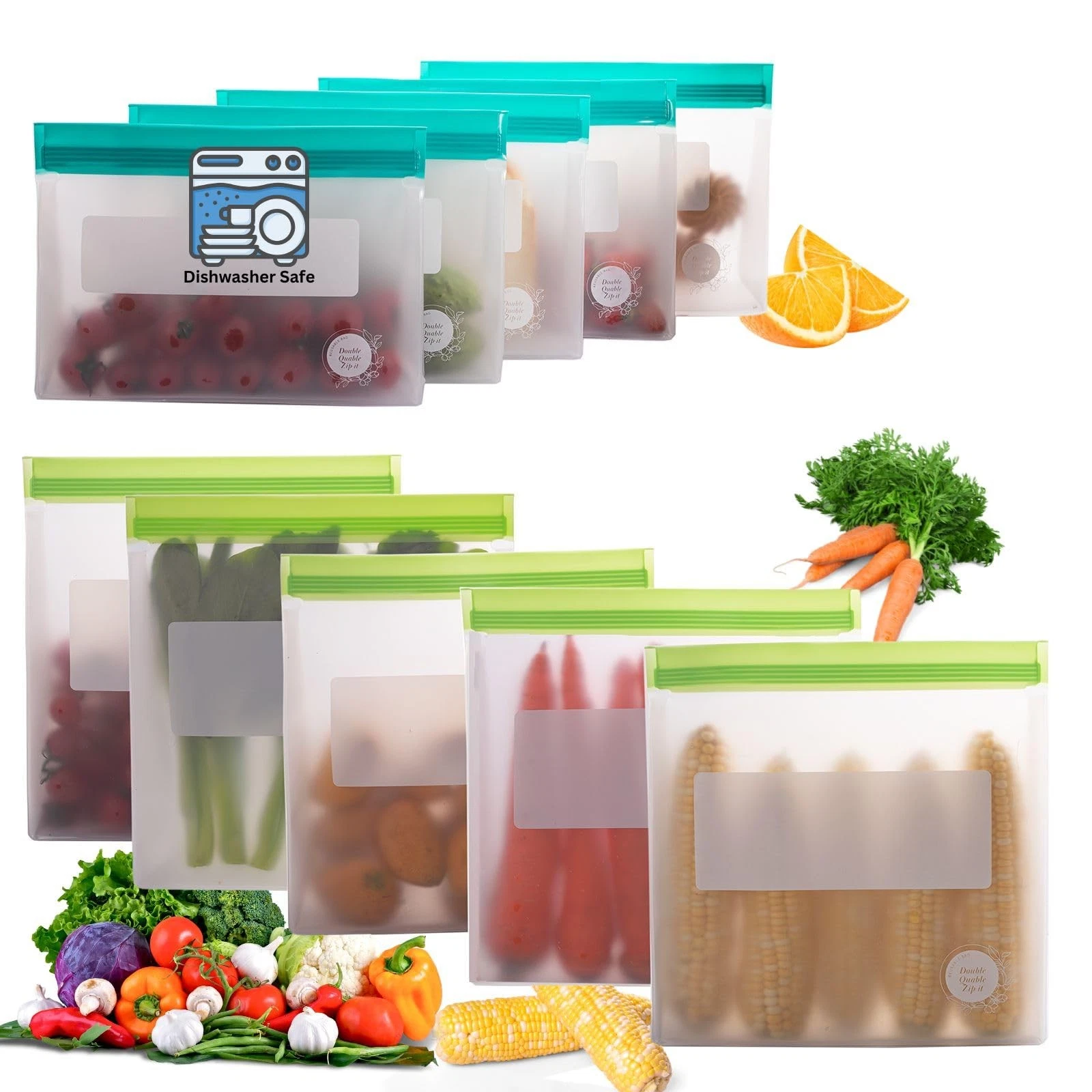 Reusable Food Storage Bags – 10-Pack Stand-Up, BPA-Free, Freezer, Dishwasher ...
Opens in a new wind