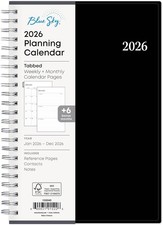 2026 Weekly Monthly Planner Calendar 5x8 Wirebound Tabs Jan  Dec Flexible Cover