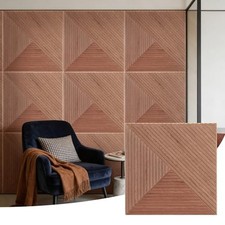 6 Pack Acoustic Wall Panels 23.6" Self-Adhesive Wood Grain Sound Panels