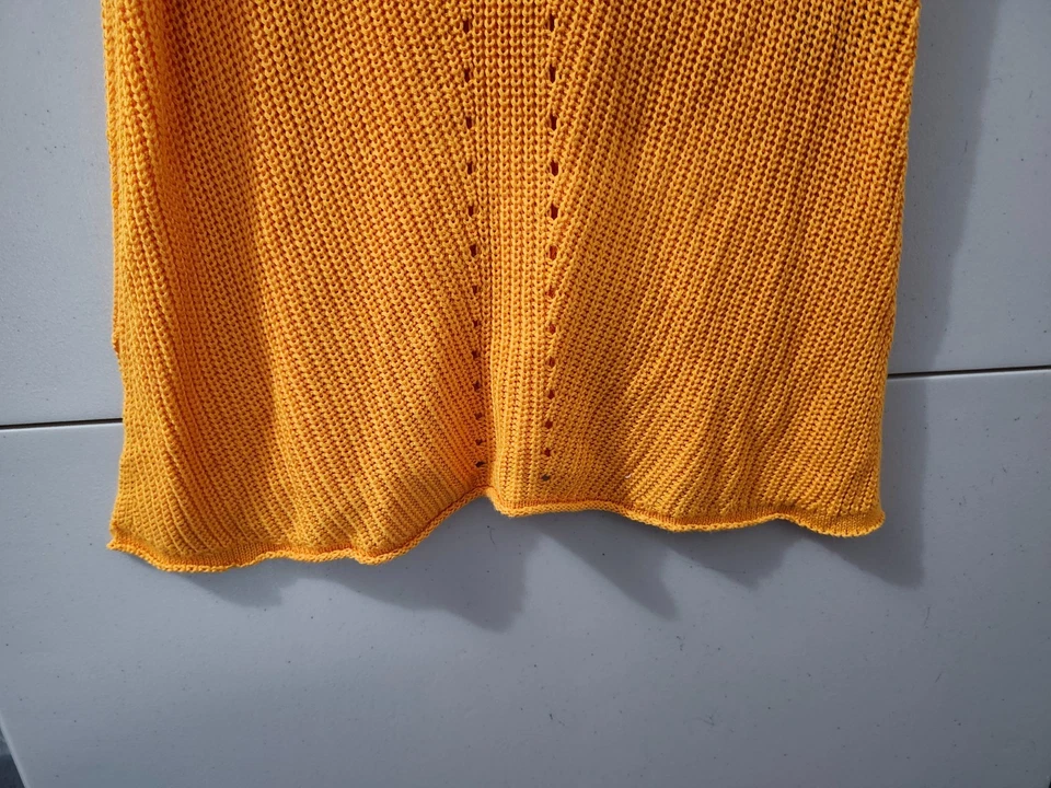 Bebe Top Sweater Womens M Orange Cami Tank Chunky Knit Babydoll Viscose Stretch - Image 2 of 4