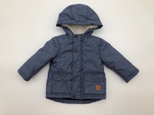 Little Me Blue Coat With Fleeced Hood Dino Explorer Zip  Snap size 12 Mo.
