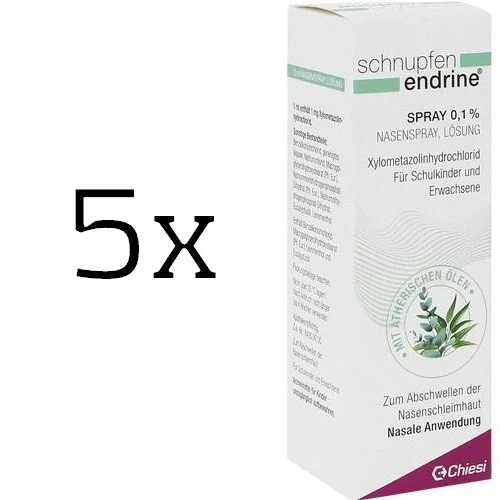 CHIESI GMBH 5x SCHNUPFEN ENDRINE 0,1% Nasenspray 10 ml PZN 03925052