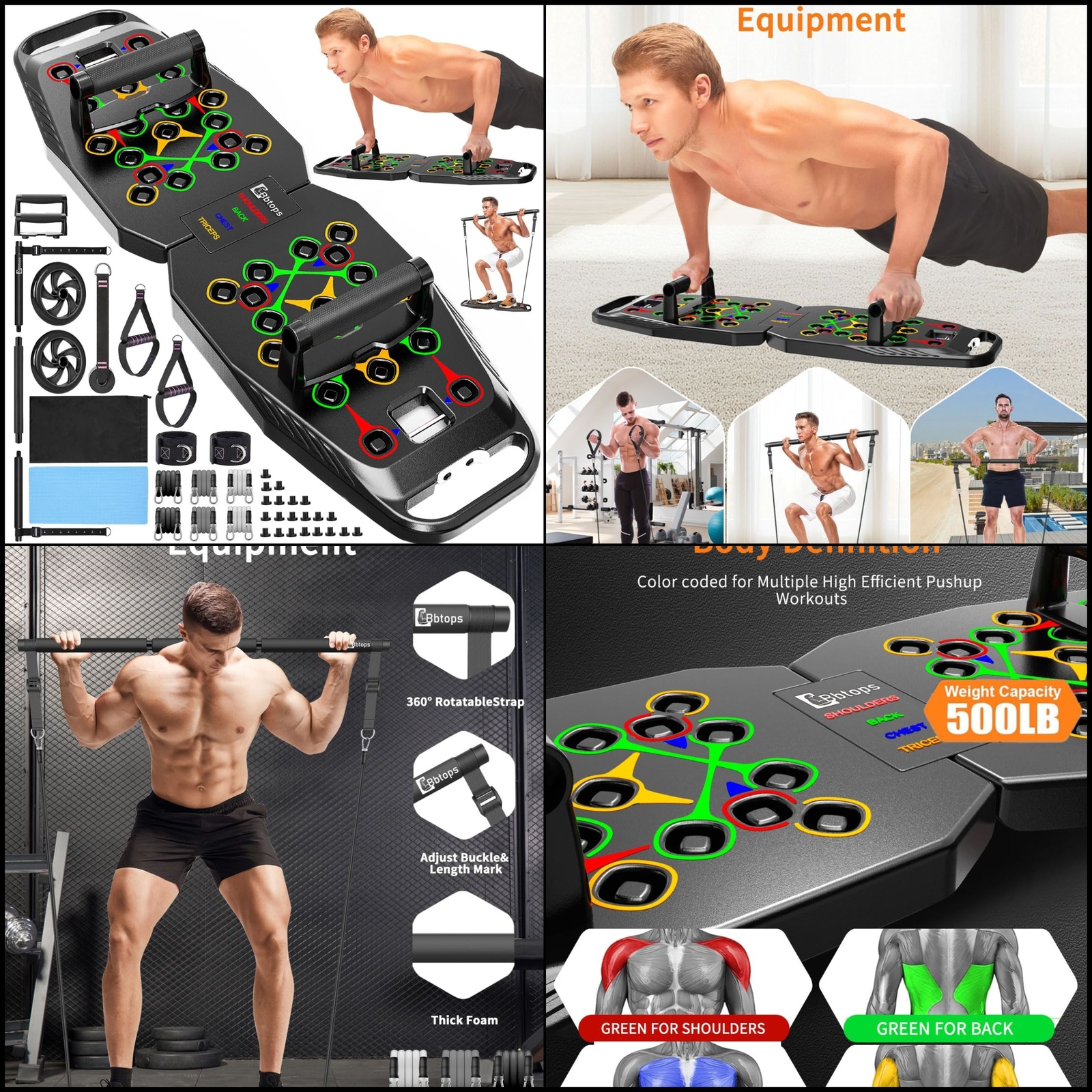 tabla de flexiones barra pilates con 20 accesorios fitness para hombres y mujeres