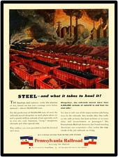 WW 2 Pennsylvania Railroad NEW Metal Sign 24" x 30" USA STEEL XL Size - 7 lbs