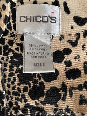 mon Chicos Cheetah/Animal Print Jacket Women SIze 2 Open Front | eBay