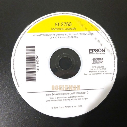 Setup CD ROM for EPSON EcoTank ET-2750 Printer Software for Windows and  macOS | eBay