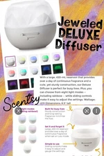 Scentsy Jeweled Deluxe Oil diffuser NEW  450-mL reservoir 8 LED LITE fragrance