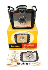 VTG 1959 Brownie Bullet Kodak Camera No 26 Black Original Box Instructions USA