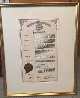 Space Collectible Space Day Proclamation State Of Nebraska