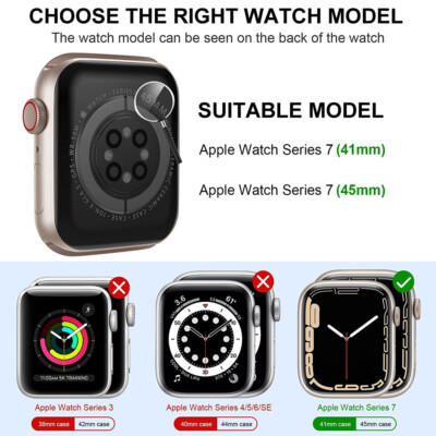 スマホアクセサリー Apple Watch 7 Case For Apple Watch Series 7 41/45MM Bumper Hard Case + 3D Glass