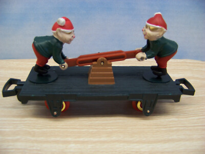 #ad North Pole Christmas Express Elf Pump Car Push Pull Toy $9.99