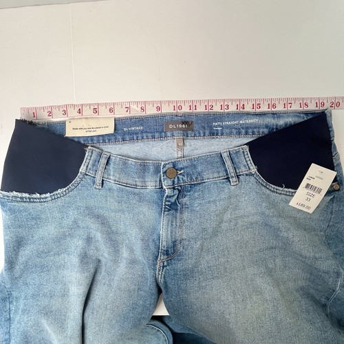 DL1961 Maternity Jeans Size 33 Patti Straight Vintage Reef Blue Denim 12946 - Picture 13 of 16