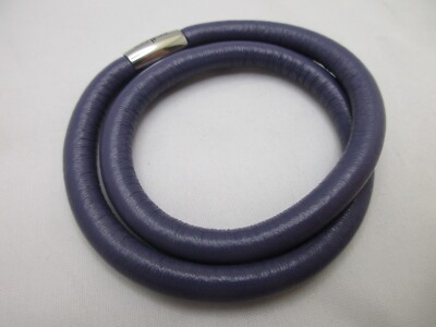 Endless Leather Charm Double Wrap Bracelet 7.5'' Purple Sage Magnetic Clasp