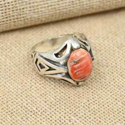 Oyster Turquoise Gemstone 925 Sterling Silver Beautiful Men's Ring All Size  D41