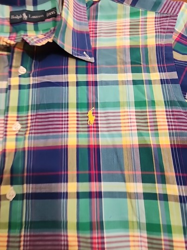 Ralph Lauren Mens XXL S/S Multicolor Plaid Button Down Shirt. EUC. RB2 - Picture 3 of 9