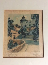ORIGINAL TAUBER G 1930 SIGNED FRAMED ETCHING ARTIST SIGNATURE MYSTERY ARTWORK