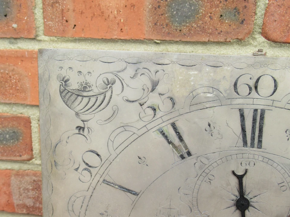 18thC GEORGE MILES HORTON Sailing Ship Silvered Long Case Clock Dial & Mmt a/f   - Image 3 of 4