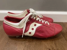 Vintage Spot-Bilt Saucony Made in USA Red Metal Spikes Cleats Shoes - Men's 9