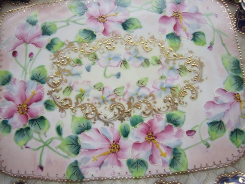 Beautiful Old Nippon Japan Porcelain 10 X 8" Dresser Tray - Picture 2 of 4
