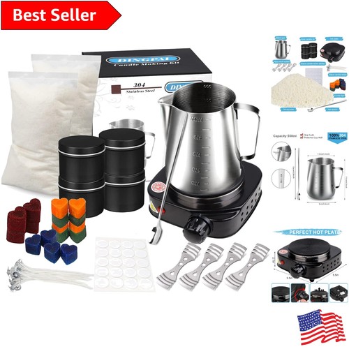 DIY Candle Making Supplies Kit Hot Plate, Melting Pot, Soy Wax, Wicks