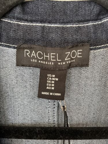 NWT Rachel Zoe Repreve Notch Lapel Long Sleeve Blue Denim Blazer SZ M - Picture 5 of 8