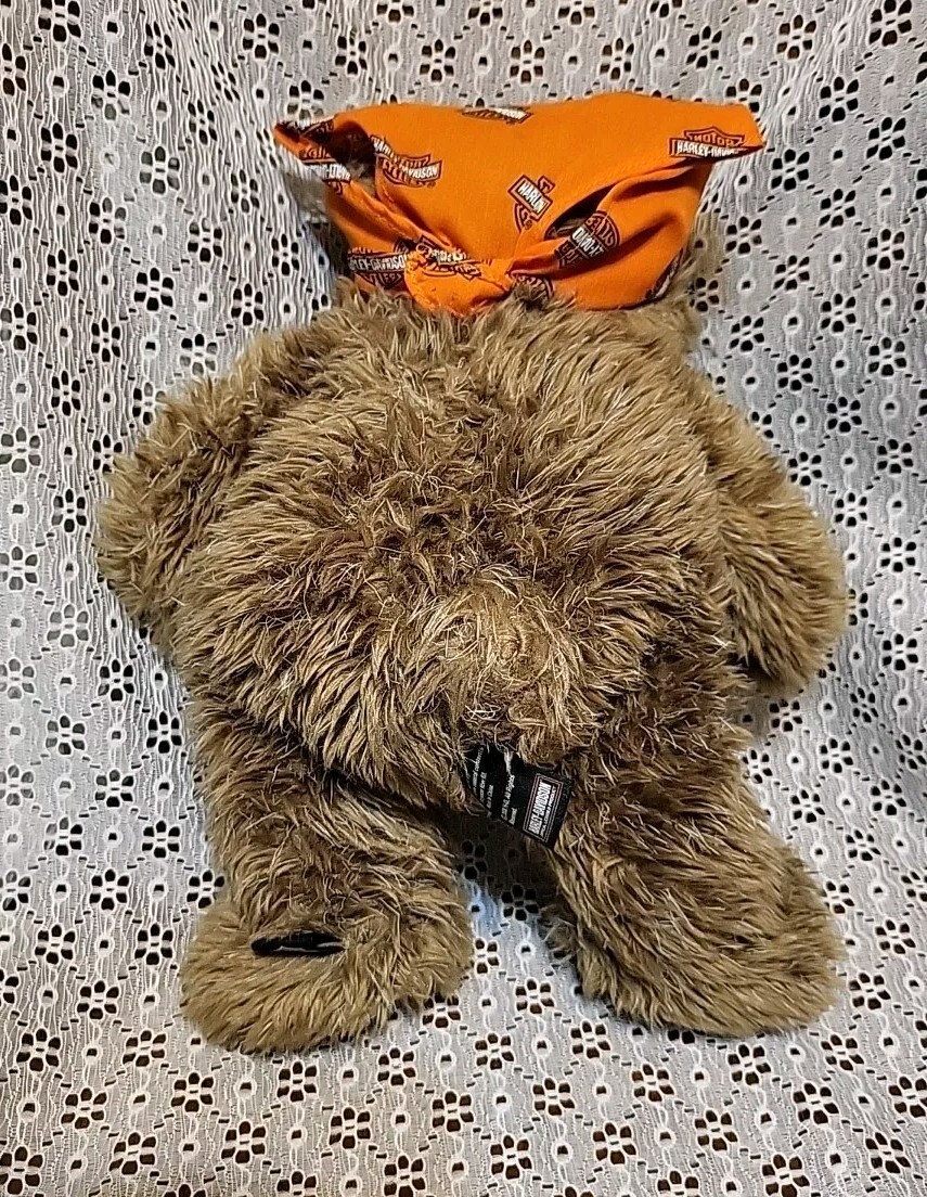 Vintage Harley-Davidson Biker Plush Fuzzy Teddy Bear 2003 Plush 12