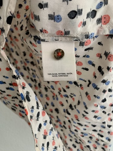 Blusa para mujer Maeve Anthropologie talla 10 popover rayón abotonada - Imagen 4 de 5