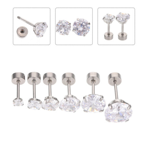  6 PCS Stainless Steel Earrings Man Cartilage Earrings Earrings - Picture 1 of 14