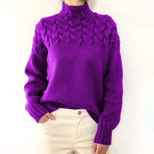 Damen Frauen Strick Rollkragen Pullover Langarm Winter Warm Pullover Oberteil! - Bild 16 von 33