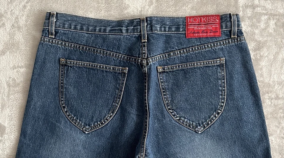 Hot Kiss Y2K Bootcut Denim Blue Jeans Women’s Size 13/35 (34x33) Vintage USA - Image 3 of 4