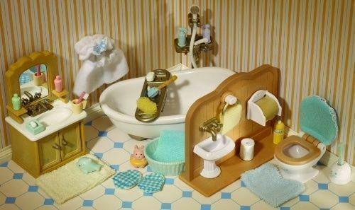 sylvanian families bathroom furniture set