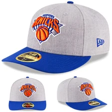 New Era New York Knicks LC 5950 Gray Fitted Hat NBA Authentic Low Profile Cap