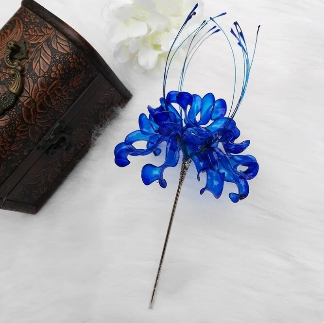 Lycoris Radiata Flower Hairpin Hanfu Women Girl Elegant Hair Stick Cosplay Props - Image 3 of 4