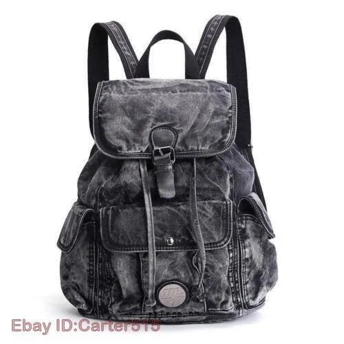 Women jean Denim Backpack School Book College Girls Travel Rucksack  Shoulder bag | eBay