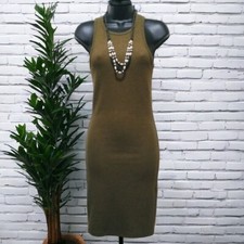 Forever 21 Army Green Bodycon Tank Dress Women's Size S Form-fitting Stretchy