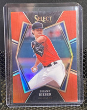 Shane Bieber 2022 Select Premier Level Red Prizm #117/199- Guardians