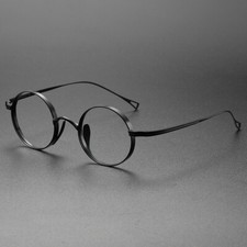 Titanium Round Eyeglass Frame Retro Glasses Ultralight Spectacles Black Eyewear