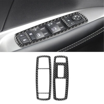 For Dodge Journey 11-18 Vinyl Carbon Fiber Inner Front Window Control Cover Trim