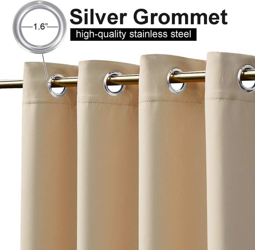 Patio Outdoor Waterproof Curtains Windproof Blackout Drapes Top Bottom Grommet - Picture 43 of 82