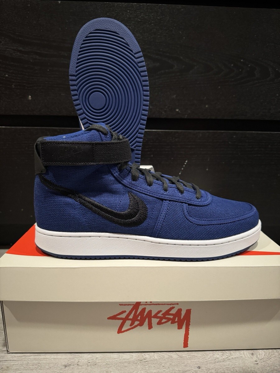 Size 10 - Nike Stussy x Vandal High Deep Royal Blue | eBay