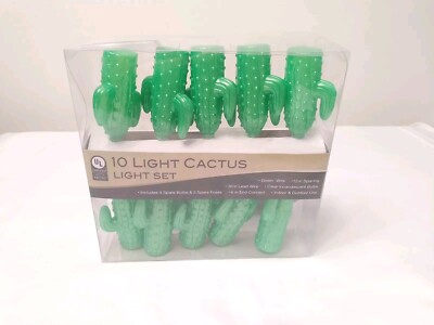 NEW Vintage 3  Blow Mold Cactus String Lights Indoor/Outdoor  Incandescent Adler