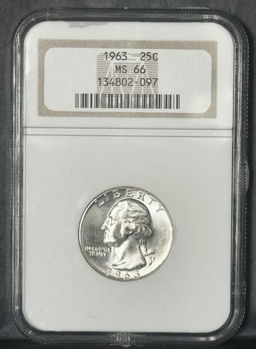 1963 P ** Washington Quarter ** NGC MS66 ** Blast White **