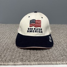 America Flag God Bless America Hat Embroidered Go USA Adjustable Strapback