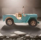 1960’s Tonka CJ-7 Jeep Toy Car Turquoise / Teal Blue,Metal/Pressed  Steel/10"