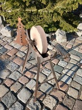 🍀GA🍀 Antiker Schleifbock Schleifstein Naturstein Werkstatt Werkzeug Original 