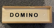 Vintage Domino Game - In Wooden Box - 28 Pieces (Black)