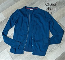 GILET CARDIGAN  Hiver Okaidi Bleu LAGON 14 Ans Fille