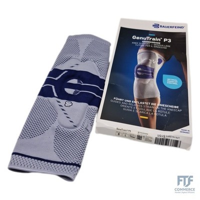 Bauerfeind GenuTrain P3 Kniebandage, Titan, Left, Size 6
