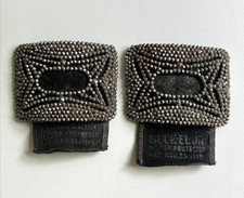 Pair Antique Victorian c.1900 French Marcasite Cut Steel Shoe Clips
