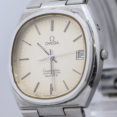 *Vintage 1980* OMEGA Constellation Cal.1333 Qz Chronometer Push Crown 34mm Men's